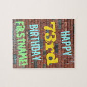 Brick Wall Graffiti geïnspireerd op 73e verjaardag Legpuzzel (Horizontaal)