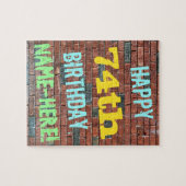 Brick Wall Graffiti geïnspireerd op 74e verjaardag Legpuzzel (Horizontaal)