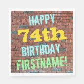 Brick Wall Graffiti geïnspireerd op 74e verjaardag Servet (Voorkant)