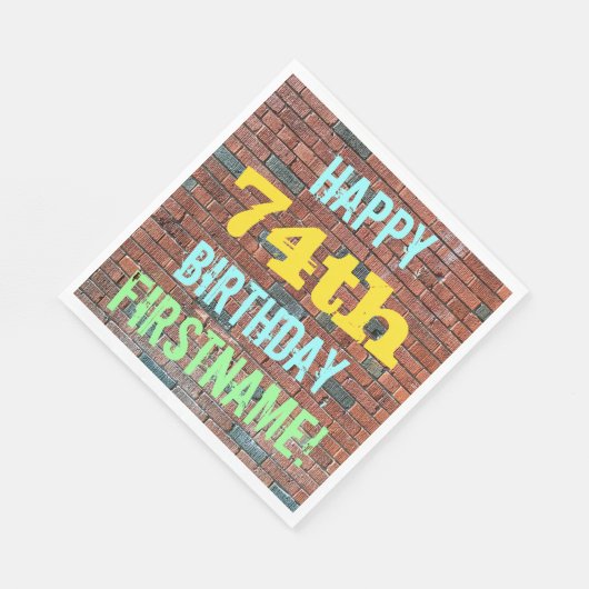 Brick Wall Graffiti geïnspireerd op 74e verjaardag Servet (Hoek)