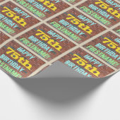 Brick Wall Graffiti geïnspireerd op 75e verjaardag Cadeaupapier (Hoek)