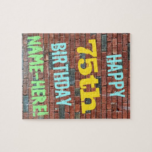 Brick Wall Graffiti geïnspireerd op 75e verjaardag Legpuzzel (Horizontaal)