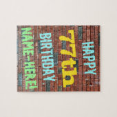 Brick Wall Graffiti geïnspireerd op 77e verjaardag Legpuzzel (Horizontaal)