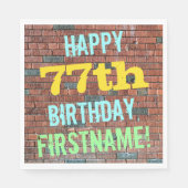 Brick Wall Graffiti geïnspireerd op 77e verjaardag Servet (Voorkant)