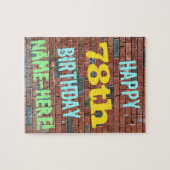 Brick Wall Graffiti geïnspireerd op 78e verjaardag Legpuzzel (Horizontaal)