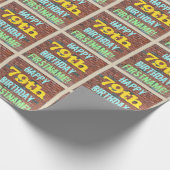 Brick Wall Graffiti geïnspireerd op 79e verjaardag Cadeaupapier (Hoek)