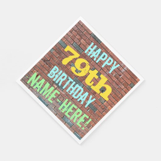 Brick Wall Graffiti geïnspireerd op 79e verjaardag Servetten (Hoek)