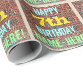 Brick Wall Graffiti geïnspireerd op 7e verjaardag  Cadeaupapier (Rol Hoek)