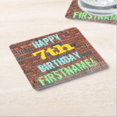 Brick Wall Graffiti geïnspireerd op 7e verjaardag  Kartonnen Onderzetters (Schuin)