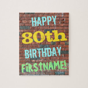 Brick Wall Graffiti geïnspireerd op 80ste verjaar Legpuzzel