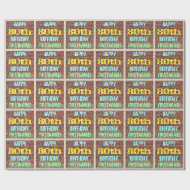 Brick Wall Graffiti geïnspireerd op 80ste verjaard Cadeaupapier