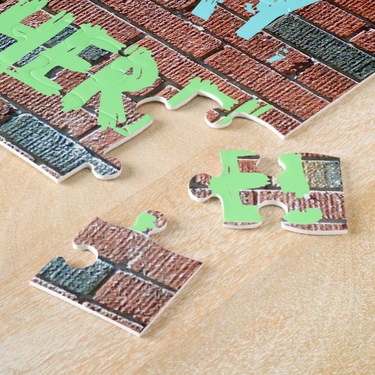 Brick Wall Graffiti geïnspireerd op 81ste verjaard Legpuzzel (Zijkant)