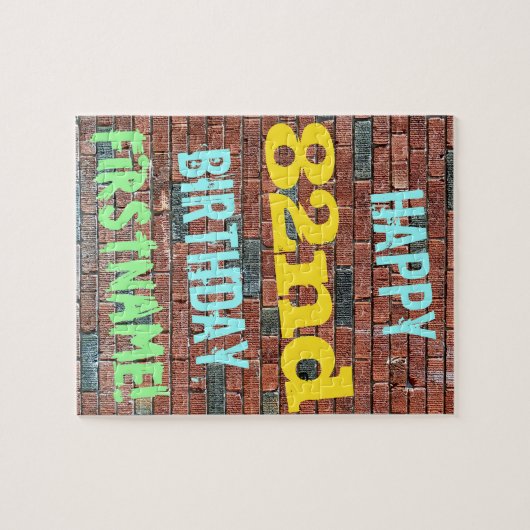 Brick Wall Graffiti geïnspireerd op 82e verjaardag Legpuzzel (Horizontaal)