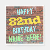 Brick Wall Graffiti geïnspireerd op 82e verjaardag Servetten (Voorkant)