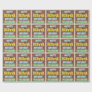 Brick Wall Graffiti geïnspireerd op 83e verjaardag Cadeaupapier