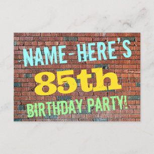 Brick Wall Graffiti geïnspireerd op 85e verjaardag Kaart