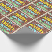 Brick Wall Graffiti geïnspireerd op 86e verjaardag Cadeaupapier (Hoek)