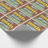 Brick Wall Graffiti geïnspireerd op 89e verjaardag Cadeaupapier (Hoek)