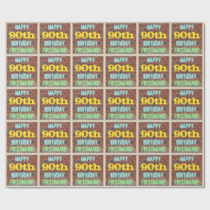 Brick Wall Graffiti geïnspireerd op 90e verjaardag Cadeaupapier