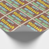 Brick Wall Graffiti geïnspireerd op 92e verjaardag Cadeaupapier (Hoek)