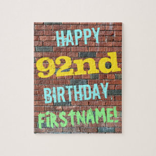 Brick Wall Graffiti geïnspireerd op 92e verjaardag Legpuzzel