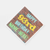 Brick Wall Graffiti geïnspireerd op 93e verjaardag Servetten (Hoek)