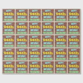 Brick Wall Graffiti geïnspireerd op 94e verjaardag Cadeaupapier