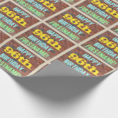 Brick Wall Graffiti geïnspireerd op 96e verjaardag Cadeaupapier (Hoek)