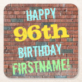 Brick Wall Graffiti geïnspireerd op 96e verjaardag Kartonnen Onderzetters (Voorkant)