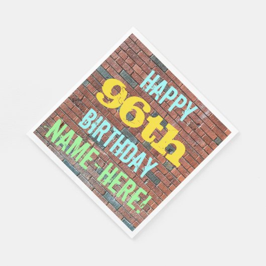 Brick Wall Graffiti geïnspireerd op 96e verjaardag Servet (Hoek)