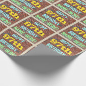 Brick Wall Graffiti geïnspireerd op 97e verjaardag Cadeaupapier (Hoek)