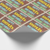 Brick Wall Graffiti geïnspireerd op 99e verjaardag Cadeaupapier (Hoek)
