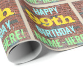 Brick Wall Graffiti geïnspireerd op 99e verjaardag Cadeaupapier (Rol Hoek)