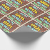 Brick Wall Graffiti geïnspireerd op 9e verjaardag  Cadeaupapier (Hoek)