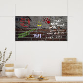 Brick Wall Graffiti Poster (Keuken)