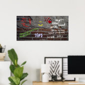 Brick Wall Graffiti Poster (Thuiskantoor)