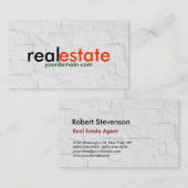Brick Wall Grey Real Estate Agent Visitekaartje (Voorkant / Achterkant)