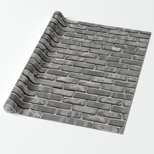 Brick Wall Grijs Cement kleur Cadeaupapier (Uitgerold)
