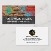 Brick Wall Grijze Hout Verf Splatter Visitekaartje (Voorkant / Achterkant)