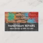 Brick Wall Grijze Hout Verf Splatter Visitekaartje (Voorkant)