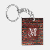 Brick Wall Grunge Shabby Chic Monogram Sleutelhang Sleutelhanger (Voorkant Links)