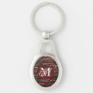 Brick Wall Grunge Shabby Chic Monogram Sleutelhang Sleutelhanger