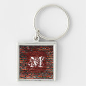 Brick Wall Grunge Shabby Chic Monogram Sleutelhang Sleutelhanger (Voorkant)