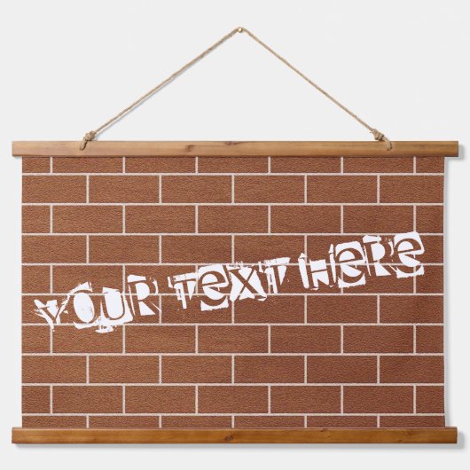 Brick Wall Hanging Tapestry met aangepaste tekst Hangend Wandkleed (Voorkant)