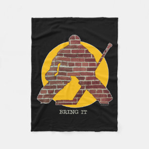 Brick Wall Hockey Goalie Fleece Deken