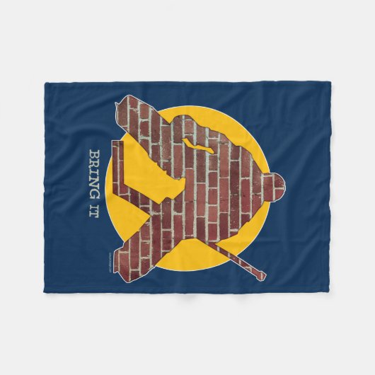 Brick Wall Hockey Goalie Fleece Deken (Voorkant (Horizontaal))