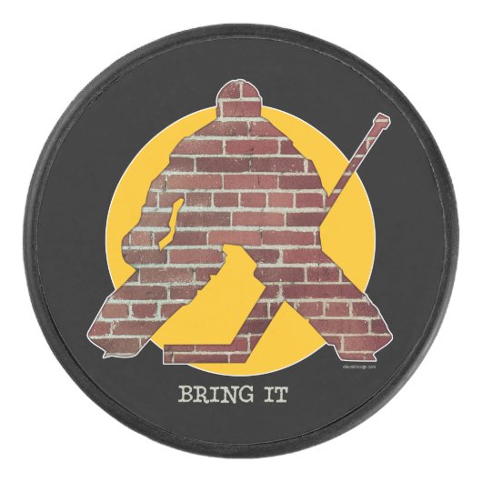 Brick Wall Hockey Goalie Hockey Puck (Voorkant)
