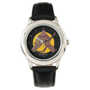 Brick Wall Hockey Goalie Horloge
