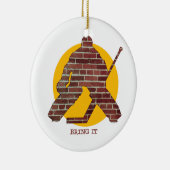 Brick Wall Hockey Goalie Keramisch Ornament (Rechts)
