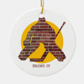 Brick Wall Hockey Goalie Keramisch Ornament (Voorkant)